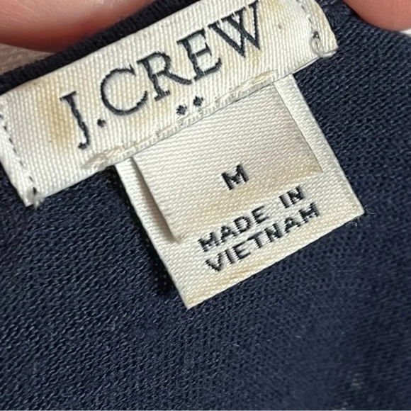 J. Crew • Navy Mixed Media Tiered Trim Tank Top - Picture 6 of 6